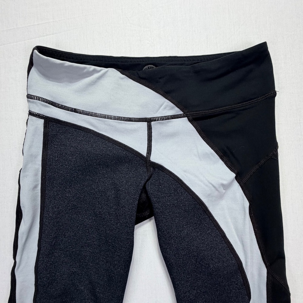Soul Cycle Black Grey Colorblock Athletic Capris Leggings Womens‎ Medium